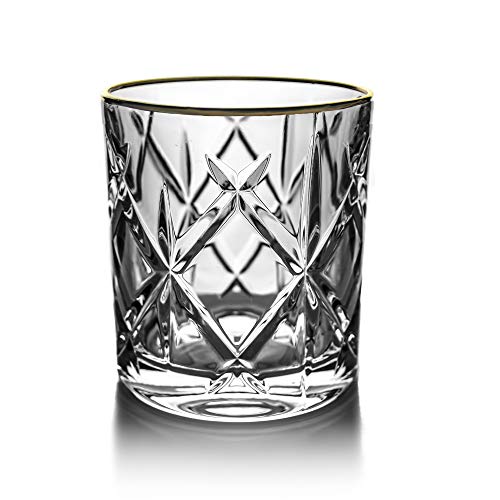 vecchi bicchieri da whisky in stile retrò design anni 60 Vivalto I Set di 6 bicchieri da whisky di alta qualità MamboCat 6-TLG con taglio in cristallo trasparenti bicchieri da whisky da 230 ml 