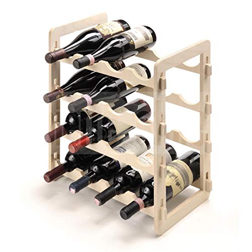 Set di 2, Marrone YunNasi Portabottiglie da Vino Impilabile in Metallo Cantinetta per 4 Bottiglie Scaffale Supporto per Bottiglie di Vino 